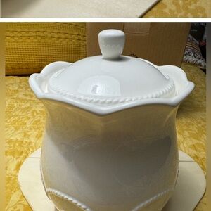 White Ceramic Lidded Jar